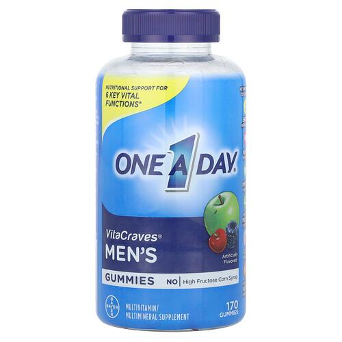 원어데이 One-A-Day, 남성용 VitaCraves, 종합비타민/종합미네랄 보충제, 구미젤리 170개 상품 이미지