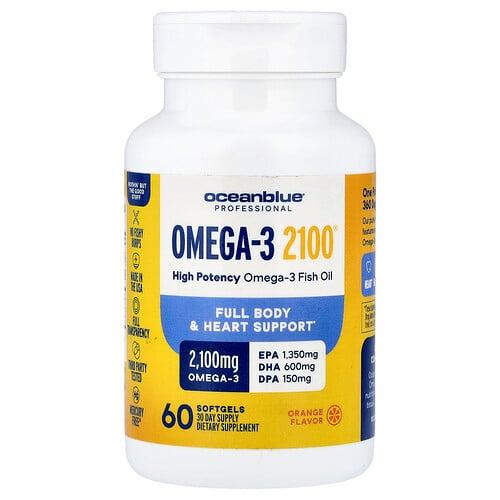 오션 블루 OceanBlue, 프로페셔널, Omega-3 2100®, 오렌지, 소프트젤 60정(소프트젤당 1,050mg) 상품 이미지