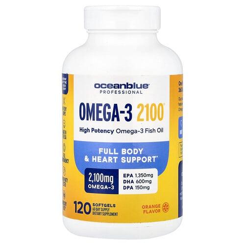 오션 블루 OceanBlue, 프로페셔널, Omega-3 2100®, 고효능, 오렌지, 소프트젤 120정(소프트젤 1정당 1,050mg) 상품 이미지