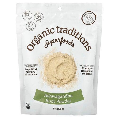 Organic Traditions, 아슈와간다 뿌리가루, 200g(7oz)