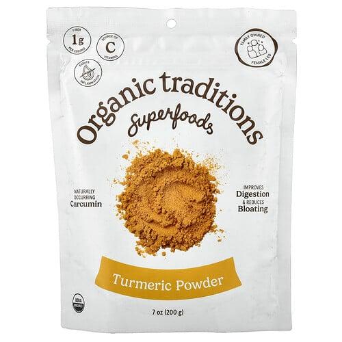 Organic Traditions, 슈퍼 푸드, 유기농 강황 분말, 200g(7oz) 상품 이미지