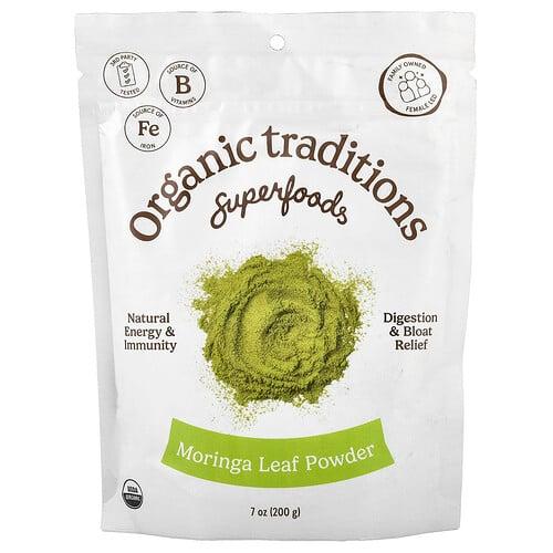 Organic Traditions, 슈퍼 푸드, 모링가 잎 분말, 200g(7oz)