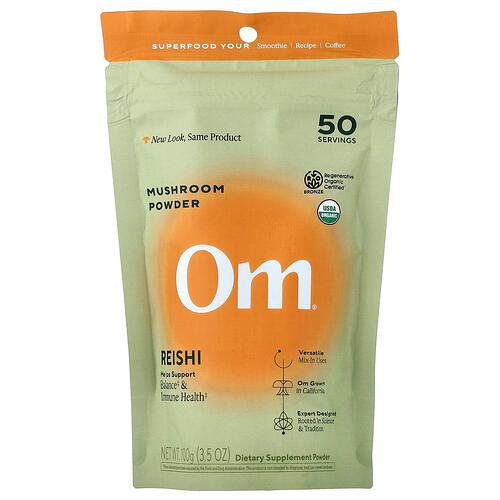 옴 머시룸즈 Om Mushrooms, 버섯 분말, 영지버섯, 100g(3.5oz)