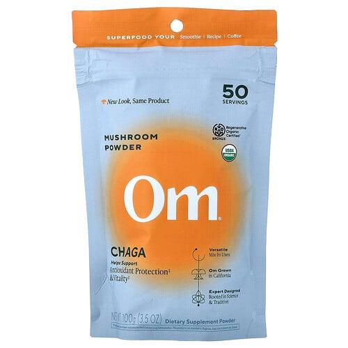 옴 머시룸즈 Om Mushrooms, 버섯 분말, 차가버섯, 100g(3.5oz)