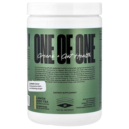 원오브원 ONE OF ONE, 녹색 채소 + 장 건강, 레몬 아이스티, 360g(12.7oz)