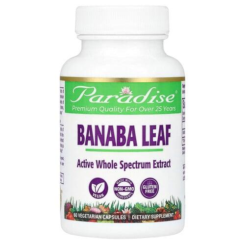 파라다이스 허브 Paradise Herbs, 바나바잎, 베지 캡슐 60정(캡슐 1정당 250mg)