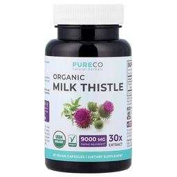 퓨어 코 Pure Co., 유기농 밀크시슬, 비건 캡슐 60정(캡슐 1정당 300mg)
