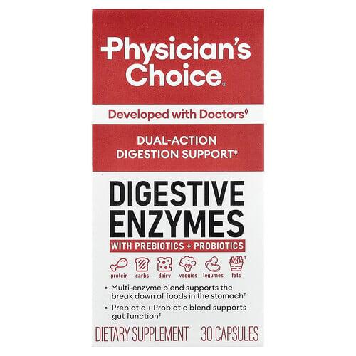 Physician's Choice, 프리바이오틱 + 프로바이오틱 함유 소화 효소, 캡슐 30정 상품 이미지