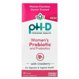 pH-D Feminine Health, 여성용 크랜베리 함유 프로바이오틱 및 프리바이오틱, 캡슐 30정