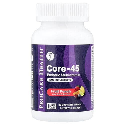 ProCare Health, Core-45, 비만 완화 종합비타민, 과일 펀치, 츄어블 30정