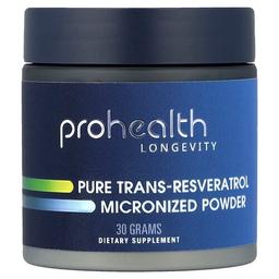 ProHealth Longevity, 순수 트랜스-레스베라트롤, 미분화 분말, 30g