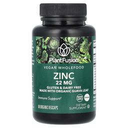 플랜드퓨전 PlantFusion, 비건 천연 식품, 아연, 22mg, 유기농 베지 캡슐 60정