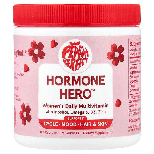 Peach Perfect, Hormone Hero™, 여성용 일일 종합비타민, 캡슐 120정 상품 이미지
