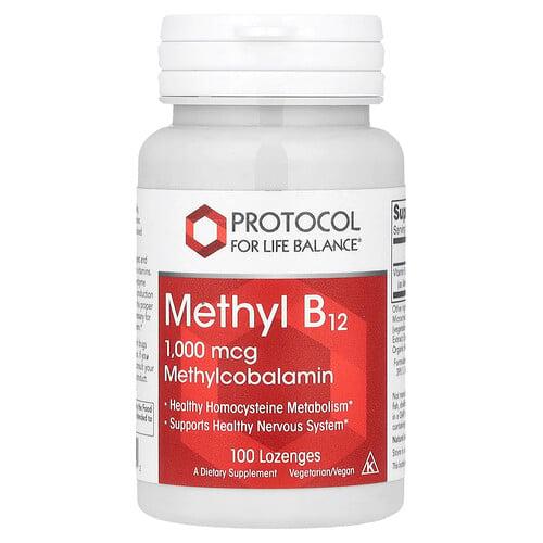 프로토콜 포 라이프 발란스 Protocol for Life Balance, 메틸 B12, 1,000mcg, 사탕 정제 100정
