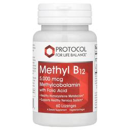 프로토콜 포 라이프 발란스 Protocol for Life Balance, 메틸 B12, 5,000mcg, 사탕 정제 60정