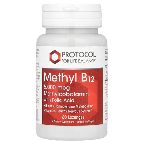 프로토콜 포 라이프 발란스 Protocol for Life Balance, 메틸 B12, 5,000mcg, 사탕 정제 60정 상품 이미지