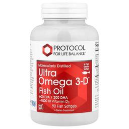 프로토콜 포 라이프 발란스 Protocol for Life Balance, Ultra Omega 3-D™, 피쉬 소프트젤 90정