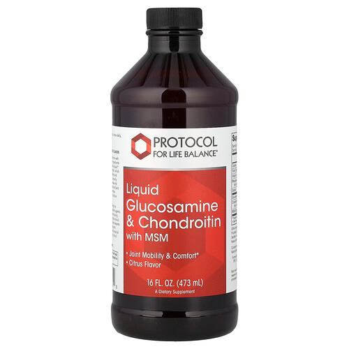 프로토콜 포 라이프 발란스 Protocol for Life Balance, 액상 글루코사민 및 콘드로이틴, MSM 함유, 시트러스 맛, 473ml(16fl oz) 상품 이미지