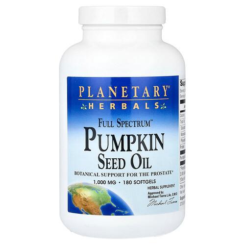 플랜터리 허벌 Planetary Herbals, Full Spectrum™ 호박씨 오일, 1,000mg, 소프트젤 180정