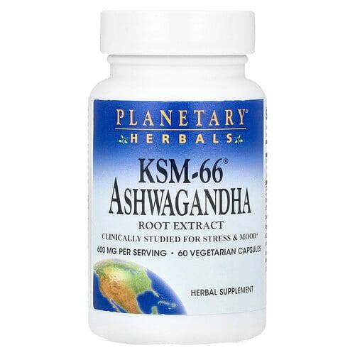 플랜터리 허벌 Planetary Herbals, KSM-66® 아슈와간다 뿌리추출물, 베지 캡슐 60정(캡슐 1정당 300mg)