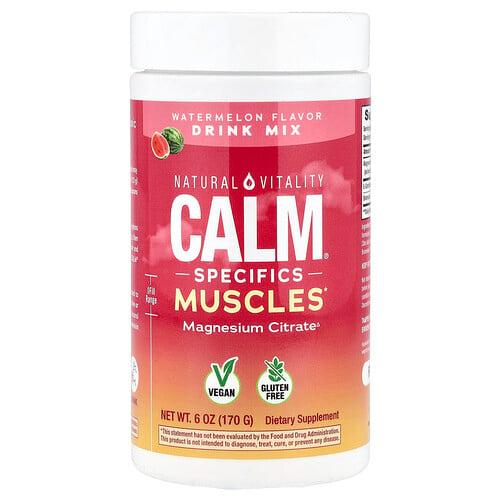 네츄럴 바이탈리티 Natural Vitality, CALM®, Specific Muscles, 마그네슘시트레이트 드링크 믹스, 수박, 170g(6oz)