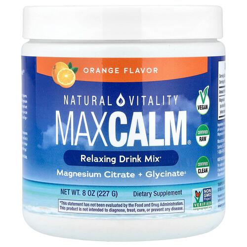 네츄럴 바이탈리티 Natural Vitality, MAXCALM®, 릴랙싱 드링크 믹스, 오렌지, 227g(8oz) 상품 이미지