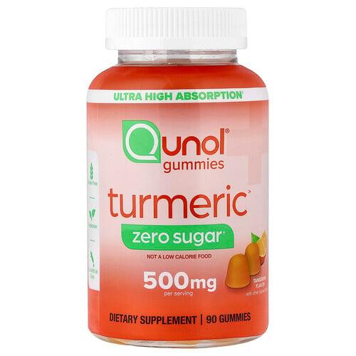 퀴놀 Qunol, 강황 구미젤리, 귤, 설탕 무함유, 구미젤리 90개(구미젤리 1개당 250mg)