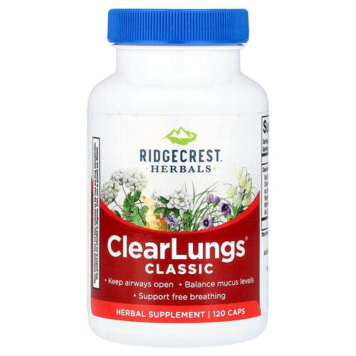 릿지 크러스트 허벌 RidgeCrest Herbals, ClearLungs® 클래식, 캡슐 120정
