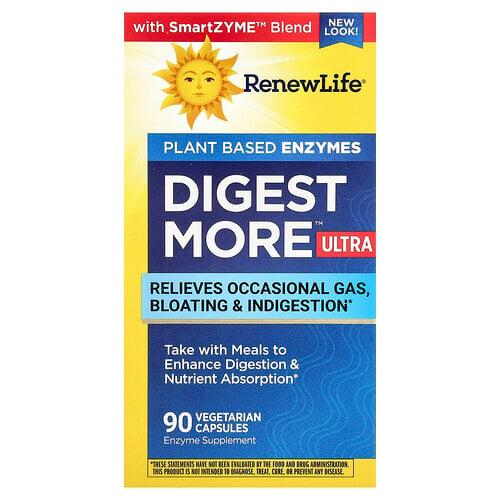 리뉴 라이프 Renew Life, Digestmore™ 울트라, 식물성 효소, 베지 캡슐 90정