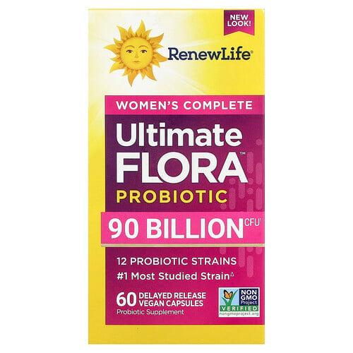 리뉴 라이프 Renew Life, 여성용 Complete, Ultimate Flora™ 프로바이오틱, 900억CFU, 지연 방출 베지 캡슐 60정