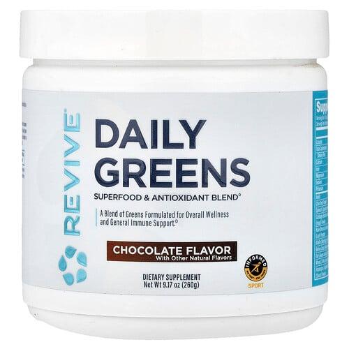 리바이브 Revive, 데일리 그린스, 초콜릿, 260g(9.17oz)