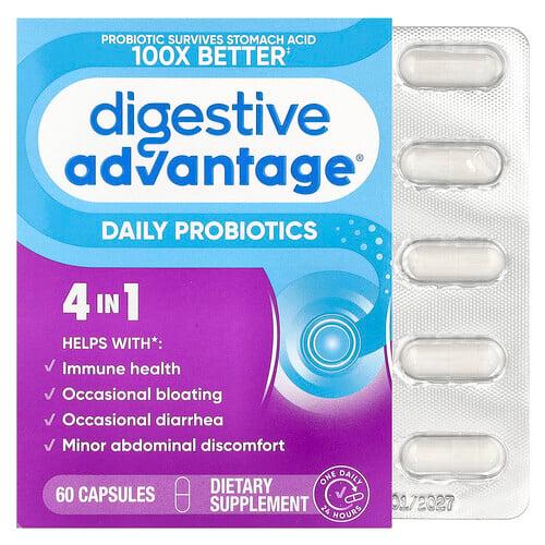 쉬프 Schiff, Digestive Advantage, 데일리 프로바이오틱, 캡슐 60정