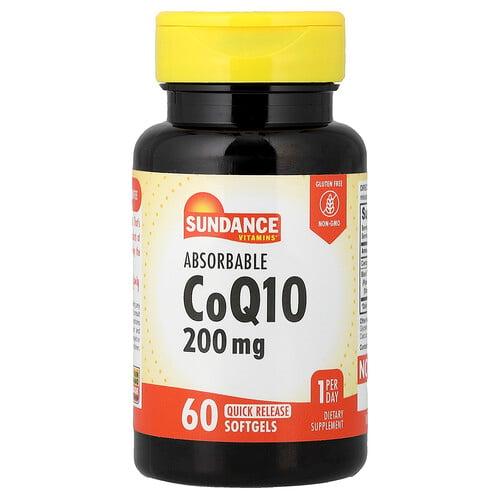 선댄스 비타민 Sundance Vitamins, 흡수성 CoQ10, 200mg, 속방형 소프트젤 60정 상품 이미지