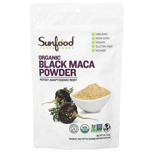 선푸드 Sunfood, 유기농 블랙 마카 분말, 113g(4oz) 상품 이미지