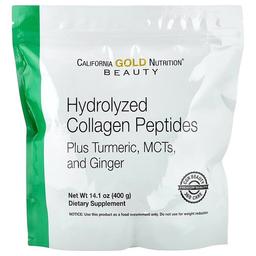 캘리포니아 골드 뉴트리션 California Gold Nutrition, 가수분해콜라겐 펩타이드, 강황, MCT, 생강 함유, 400g(14.1oz)
