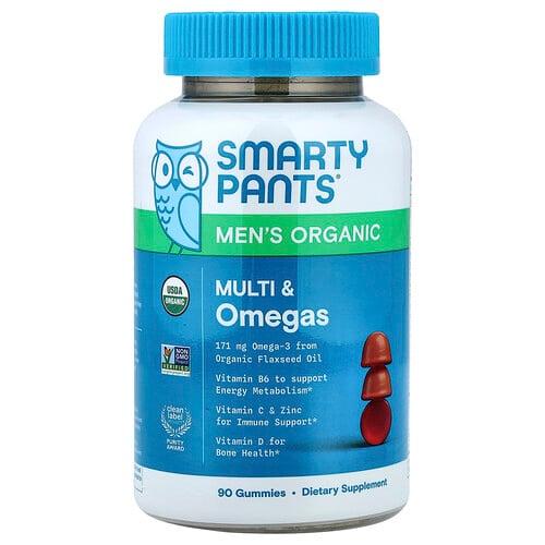 스마티팬츠 SmartyPants, 남성용 유기농 멀티 및 오메가 구미젤리, 라즈베리, 오렌지, 체리, 구미젤리 90개