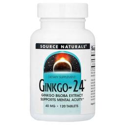 소스 네츄럴 Source Naturals, Ginkgo-24™, 40mg, 120정