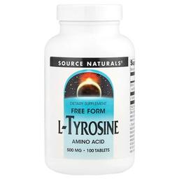 소스 네츄럴 Source Naturals, L-티로신, 500 mg, 100 타블렛