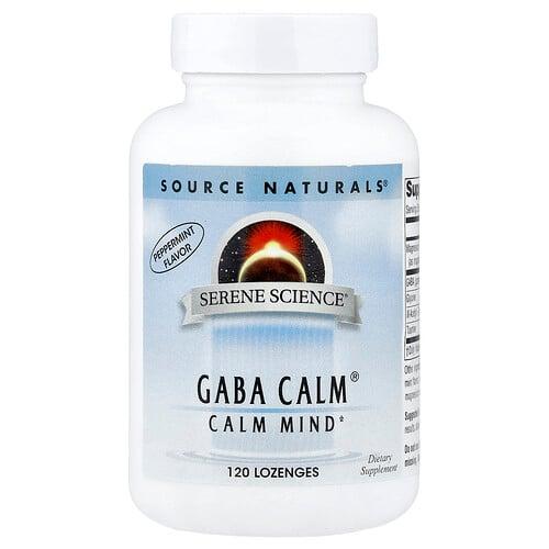 소스 네츄럴 Source Naturals, Serene Science®, GABA Calm®, 페퍼민트, 사탕 정제 120정