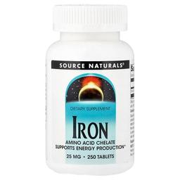 소스 네츄럴 Source Naturals, 철분, 25 mg, 250정