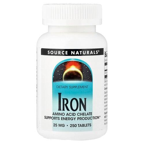 소스 네츄럴 Source Naturals, 철분, 25 mg, 250정 상품 이미지