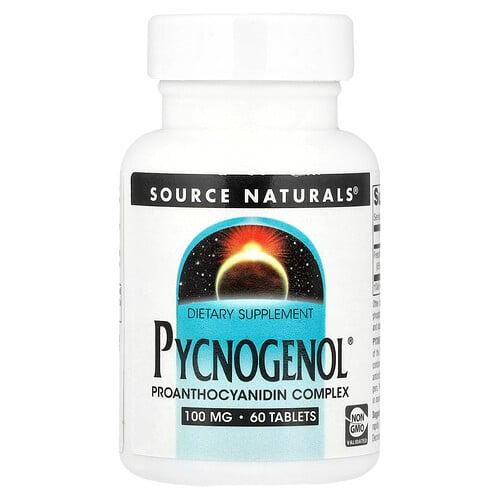 소스 네츄럴 Source Naturals, Pycnogenol®, 100mg, 60정