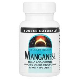 소스 네츄럴 Source Naturals, 망간, 10mg, 100정