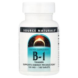 소스 네츄럴 Source Naturals, 비타민B-1티아민, 100정