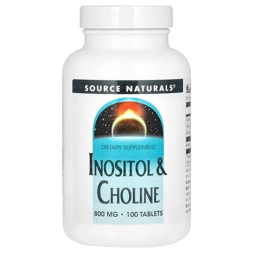 소스 네츄럴 Source Naturals, 이노시톨 & 콜린, 800 mg, 100 정