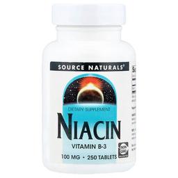 소스 네츄럴 Source Naturals, 니아신, 100mg, 250정