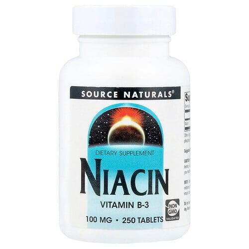 소스 네츄럴 Source Naturals, 니아신, 100mg, 250정