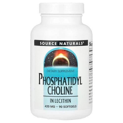 소스 네츄럴 Source Naturals, 포스파티딜 콜린, 레시틴함유, 420mg, 소프트젤 90정