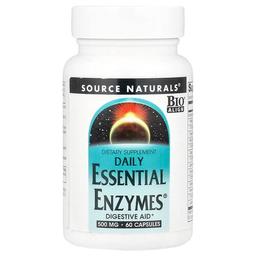 소스 네츄럴 Source Naturals, Daily Essential Enzymes®, 500mg, 캡슐 60정