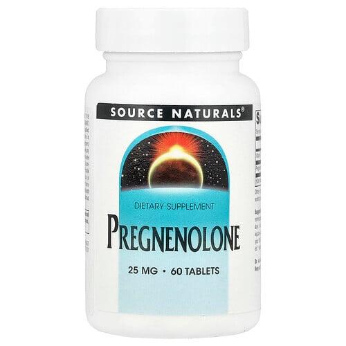 소스 네츄럴 Source Naturals, 프레그네놀론, 25mg, 60정